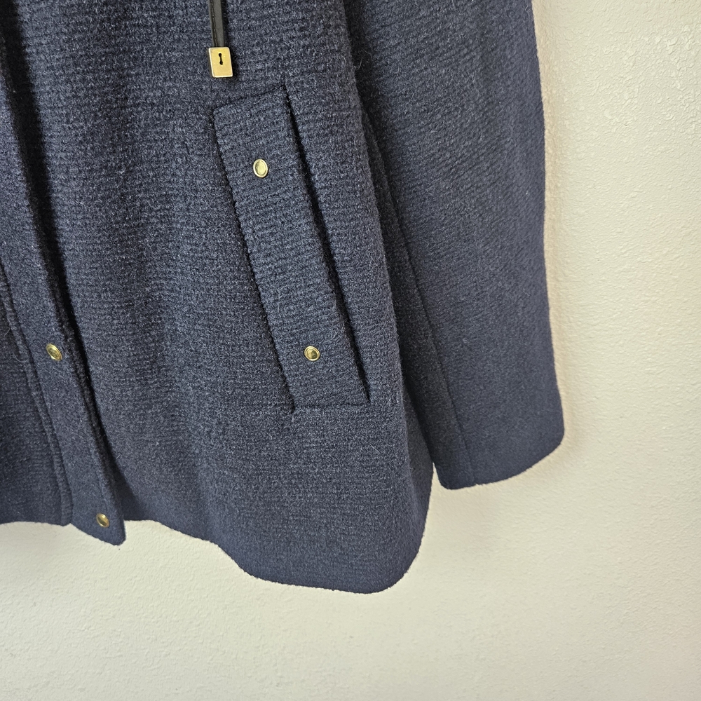 Zara Basic Jacket Navy Blue Full Zip Snap Long Sl… - image 5